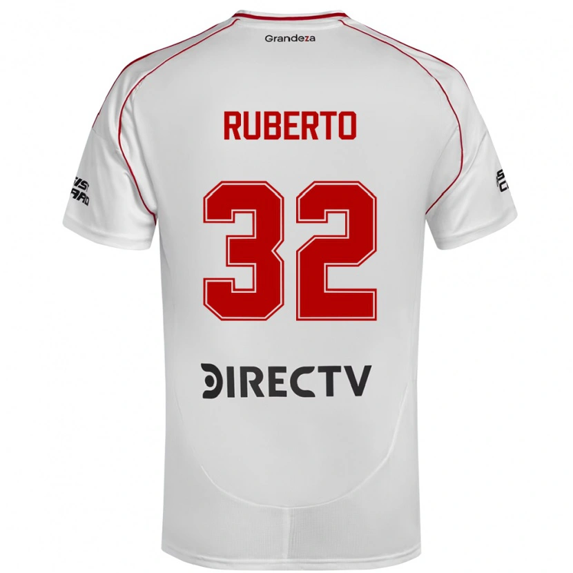 Danxen Criança Camisola Agustín Ruberto #32 Branco Vermelho Principal 2025/26 Camisa