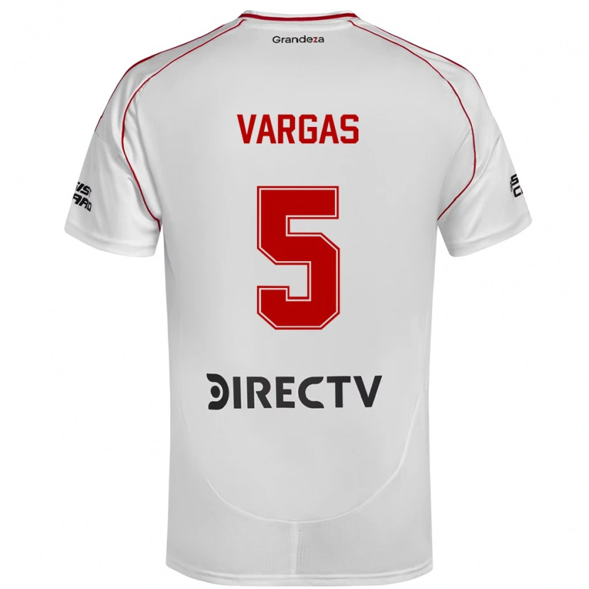 Danxen Criança Camisola Agustina Vargas #5 Branco Vermelho Principal 2025/26 Camisa