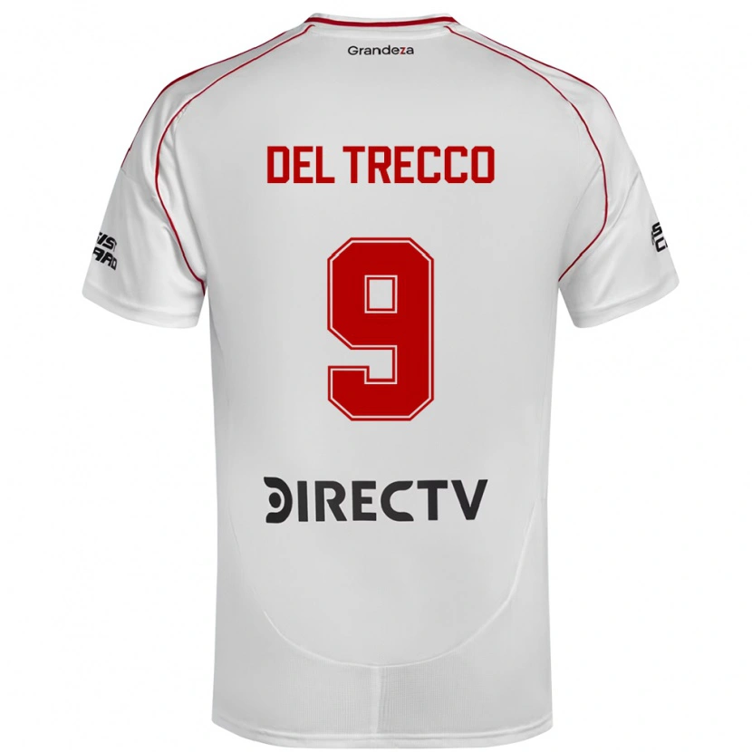 Danxen Criança Camisola Martina Del Trecco #9 Branco Vermelho Principal 2025/26 Camisa