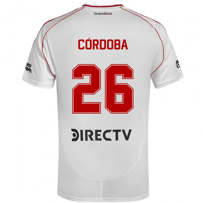 Danxen Criança Camisola Sol Córdoba #26 Branco Vermelho Principal 2025/26 Camisa