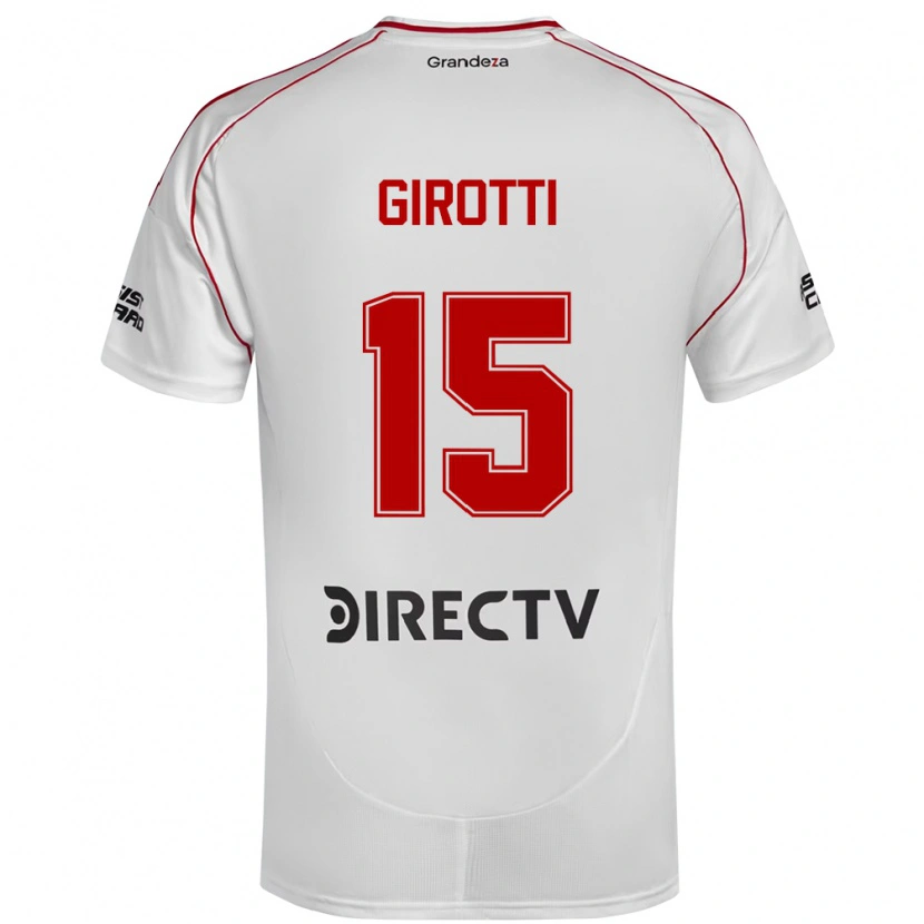 Danxen Criança Camisola Federico Girotti #15 Branco Vermelho Principal 2025/26 Camisa