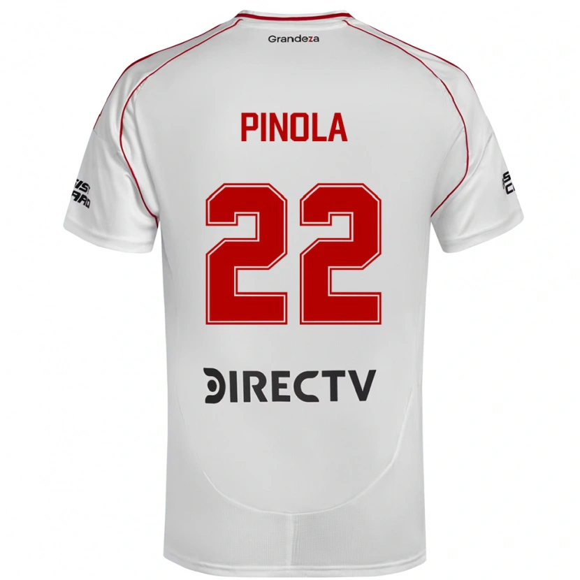 Danxen Criança Camisola Javier Pinola #22 Branco Vermelho Principal 2025/26 Camisa