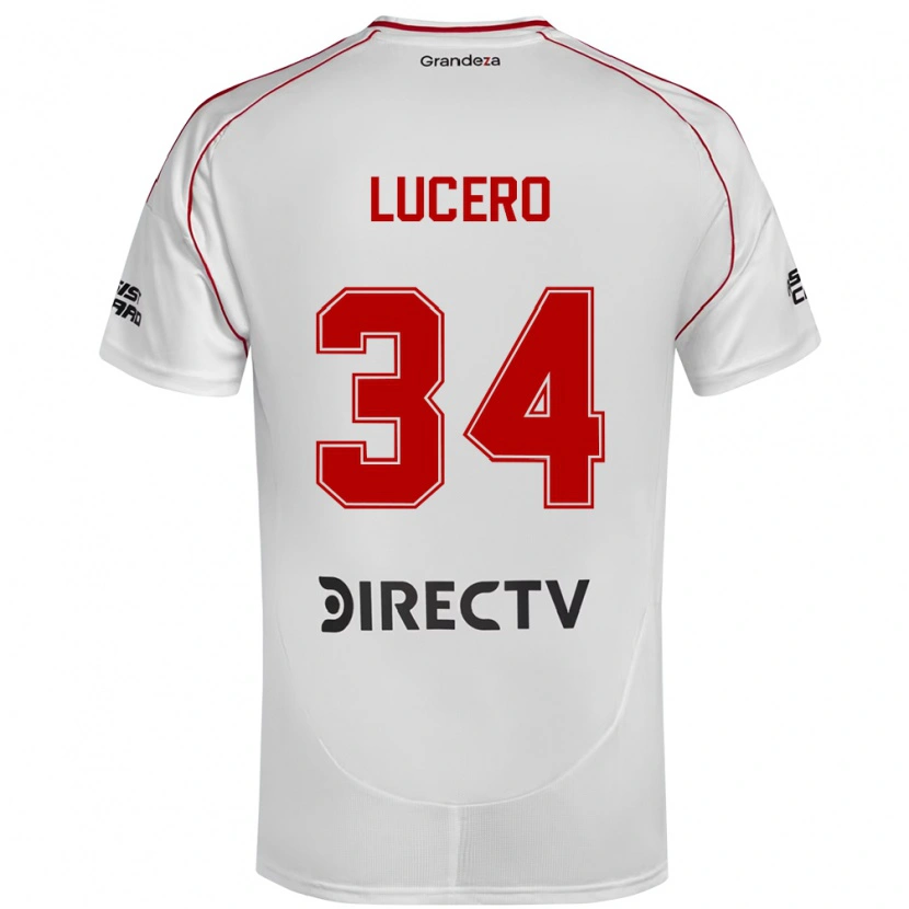 Danxen Criança Camisola Daniel Lucero #34 Branco Vermelho Principal 2025/26 Camisa