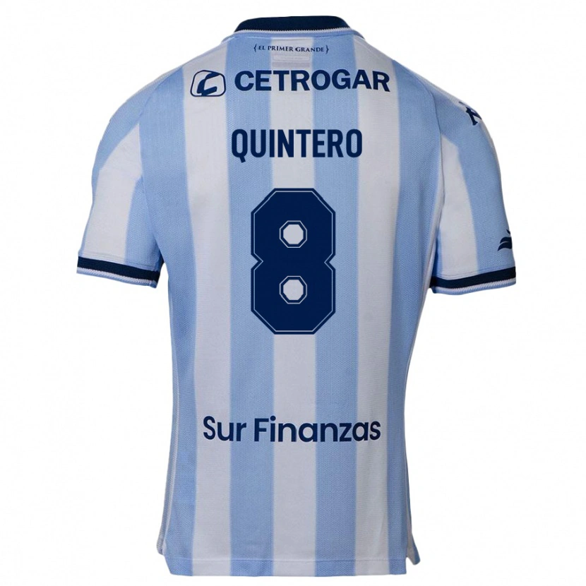 Danxen Criança Camisola Juan Fernando Quintero #8 Azul Celeste Principal 2025/26 Camisa