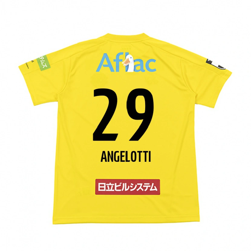 Danxen Criança Camisola Rodrigo Angelotti #29 Preto Amarelo Principal 2025/26 Camisa