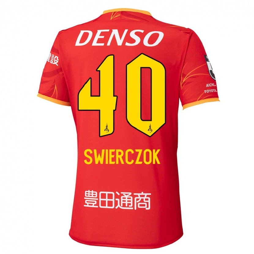 Danxen Criança Camisola Jakub Swierczok #40 Vermelho Amarelo Principal 2025/26 Camisa