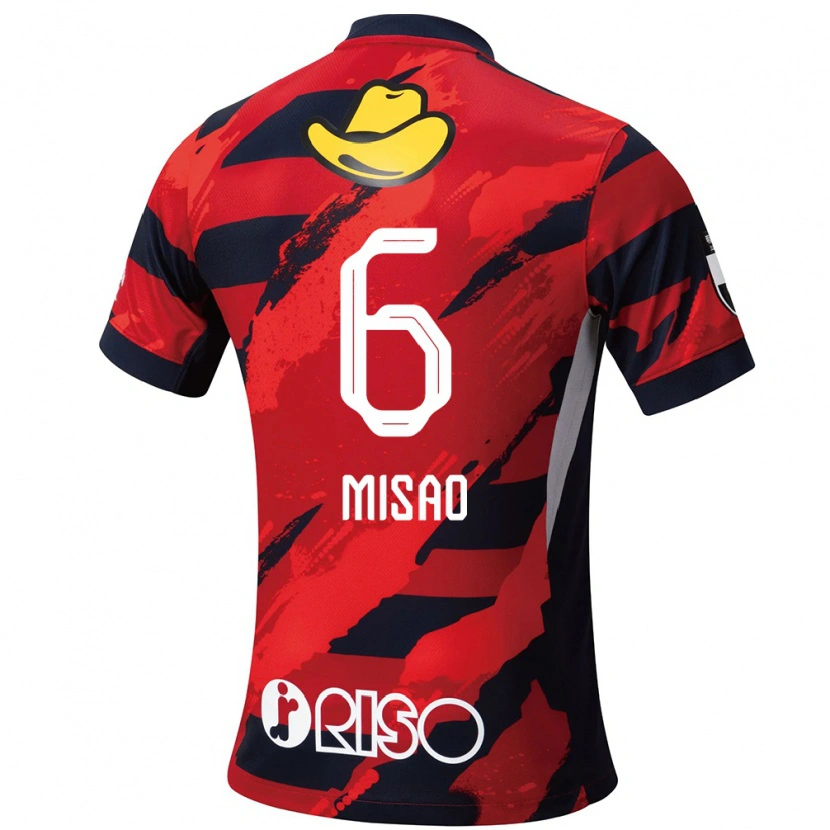 Danxen Criança Camisola Kento Misao #6 Vermelho Preto Principal 2025/26 Camisa