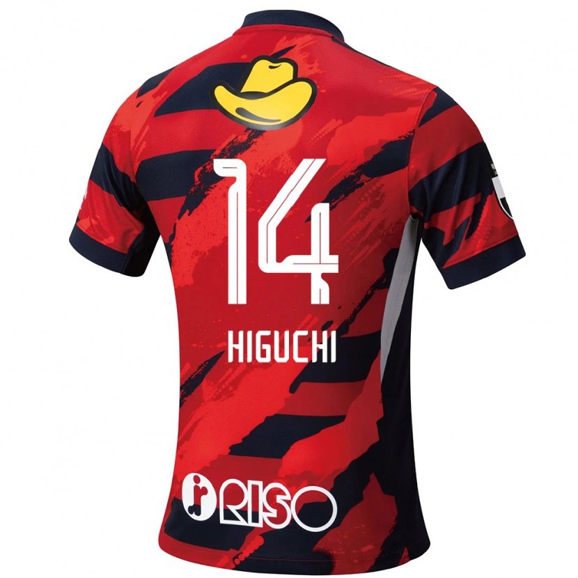 Danxen Criança Camisola Yuta Higuchi #14 Vermelho Preto Principal 2025/26 Camisa