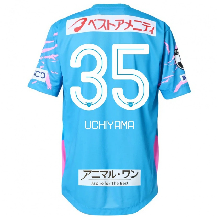 Danxen Criança Camisola Kei Uchiyama #35 Azul Rosa Principal 2025/26 Camisa