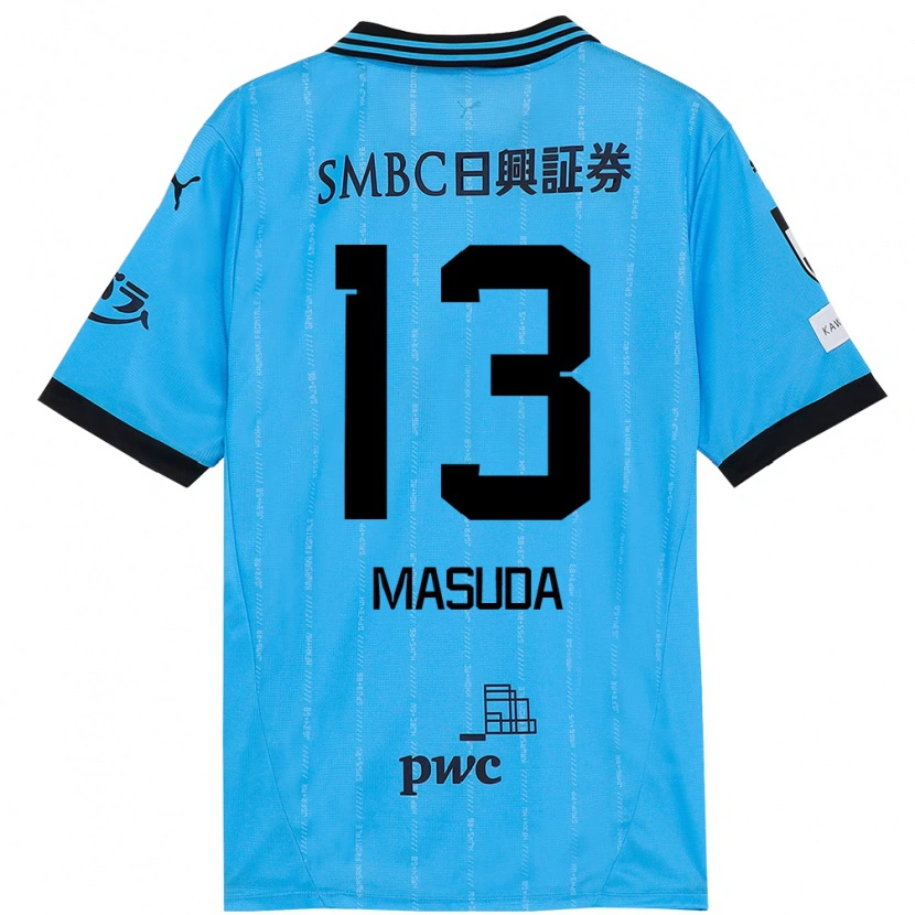 Danxen Criança Camisola Hinata Masuda #13 Azul Celeste Preto Principal 2025/26 Camisa