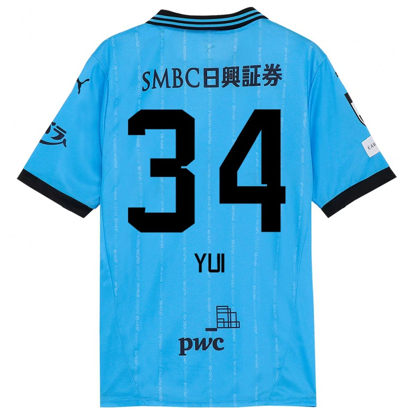 Danxen Criança Camisola Kota Yui #34 Azul Celeste Preto Principal 2025/26 Camisa