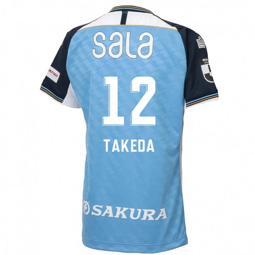 Danxen Criança Camisola Yusei Takeda #12 Azul Celeste Preto Principal 2025/26 Camisa