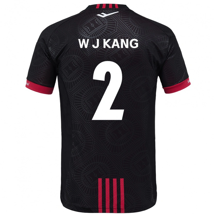 Danxen Criança Camisola Jae-Won Kang #2 Preto Vermelho Principal 2025/26 Camisa