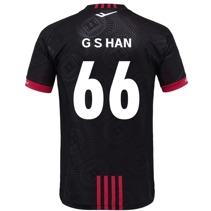 Danxen Criança Camisola Seung-Gyu Han #66 Preto Vermelho Principal 2025/26 Camisa