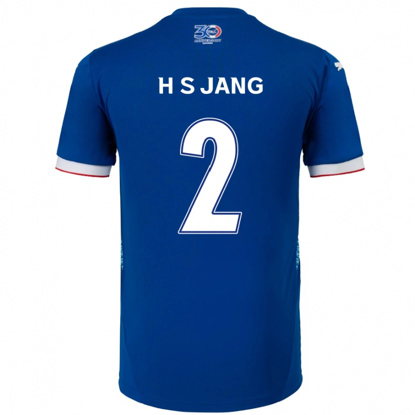 Danxen Criança Camisola Seok-Hwan Jang #2 Azul Royal Branco Principal 2025/26 Camisa