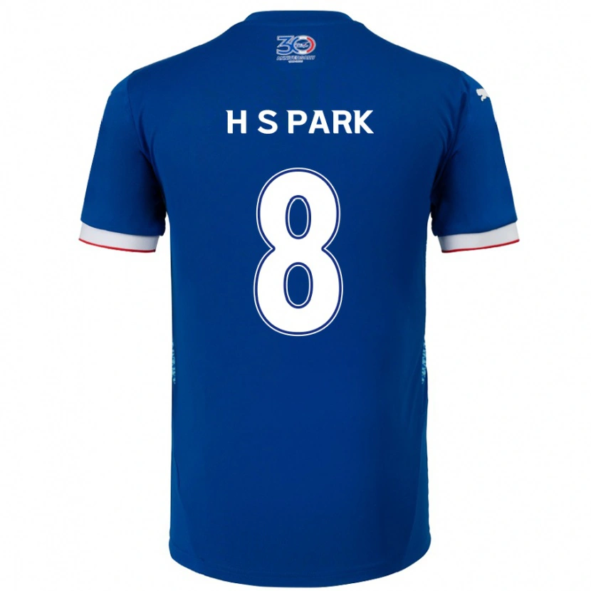 Danxen Criança Camisola Sang-Hyeok Park #8 Azul Royal Branco Principal 2025/26 Camisa