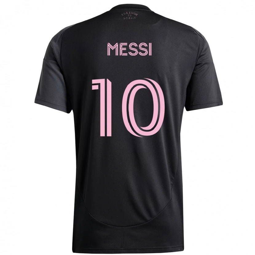 Danxen Criança Camisola Lionel Messi #10 Preto Rosa Alternativa 2025/26 Camisa
