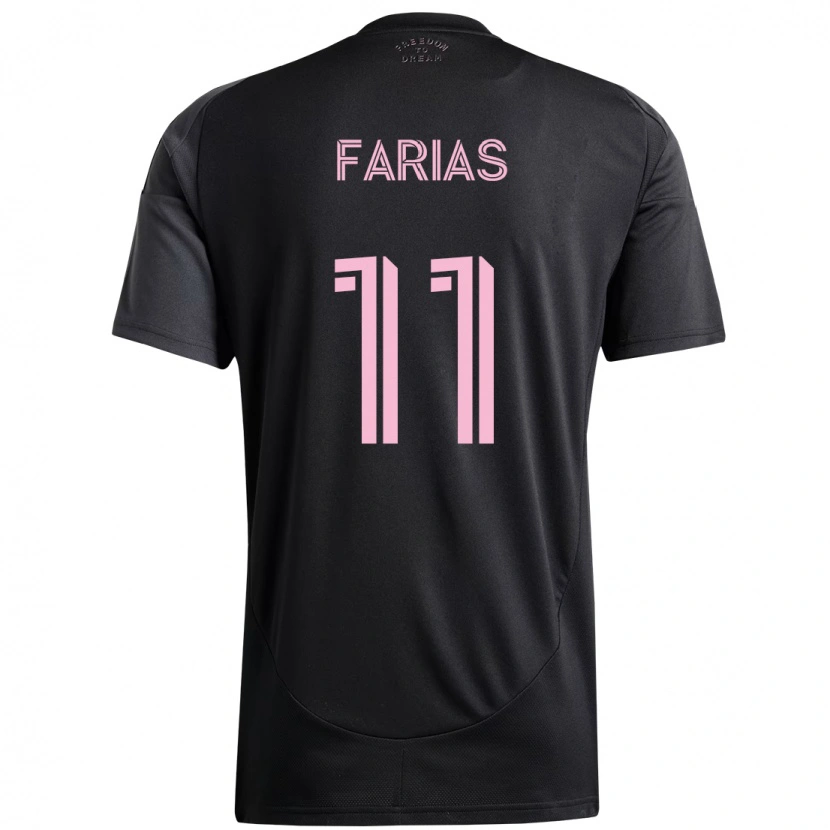 Danxen Criança Camisola Facundo Farías #11 Preto Rosa Alternativa 2025/26 Camisa