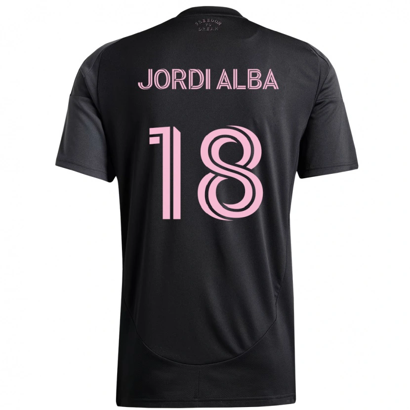 Danxen Criança Camisola Jordi Alba #18 Preto Rosa Alternativa 2025/26 Camisa