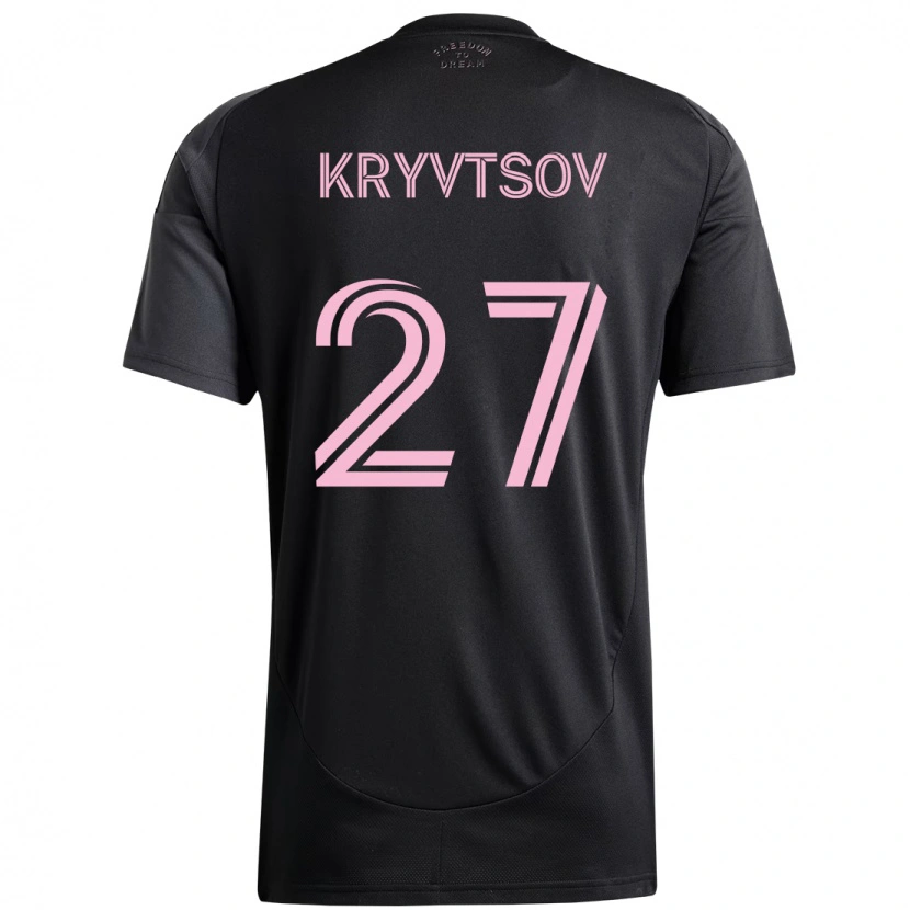 Danxen Criança Camisola Sergiy Kryvtsov #27 Preto Rosa Alternativa 2025/26 Camisa