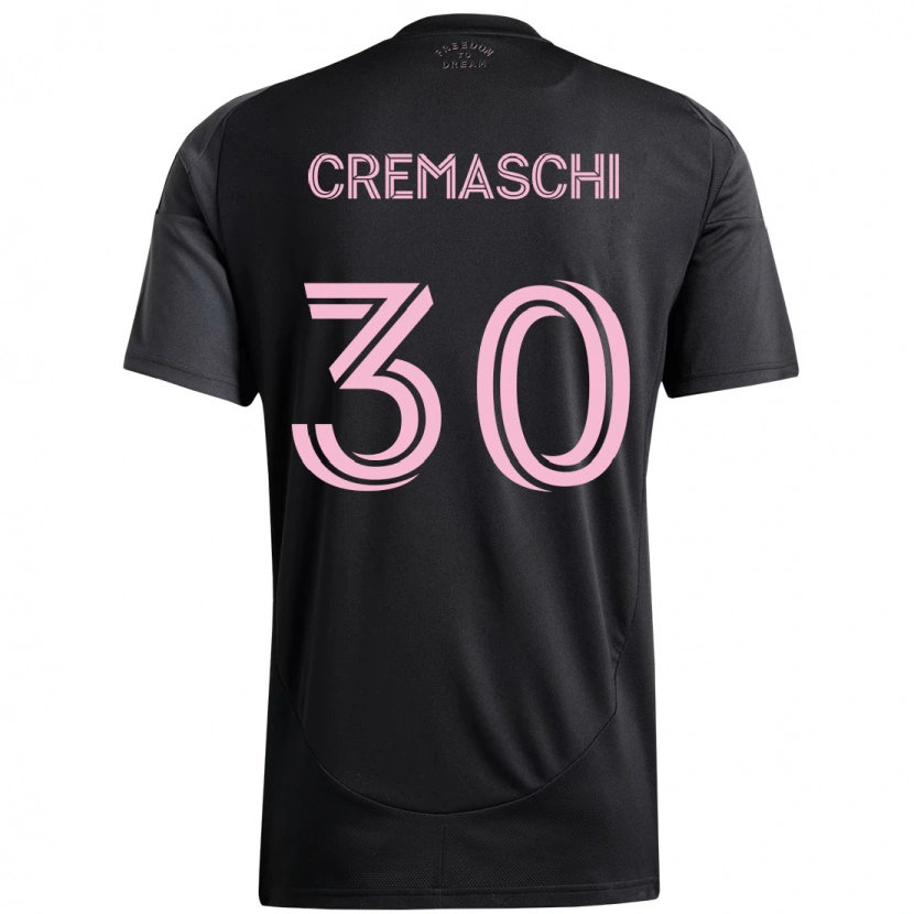 Danxen Criança Camisola Benja Cremaschi #30 Preto Rosa Alternativa 2025/26 Camisa