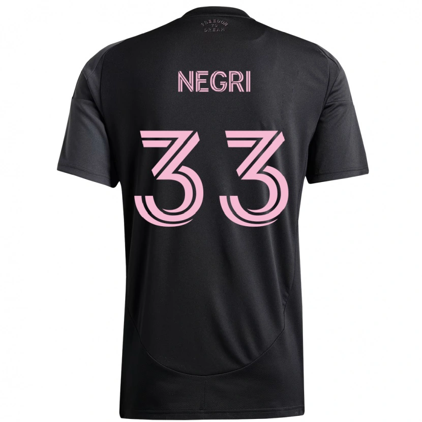 Danxen Criança Camisola Franco Negri #33 Preto Rosa Alternativa 2025/26 Camisa