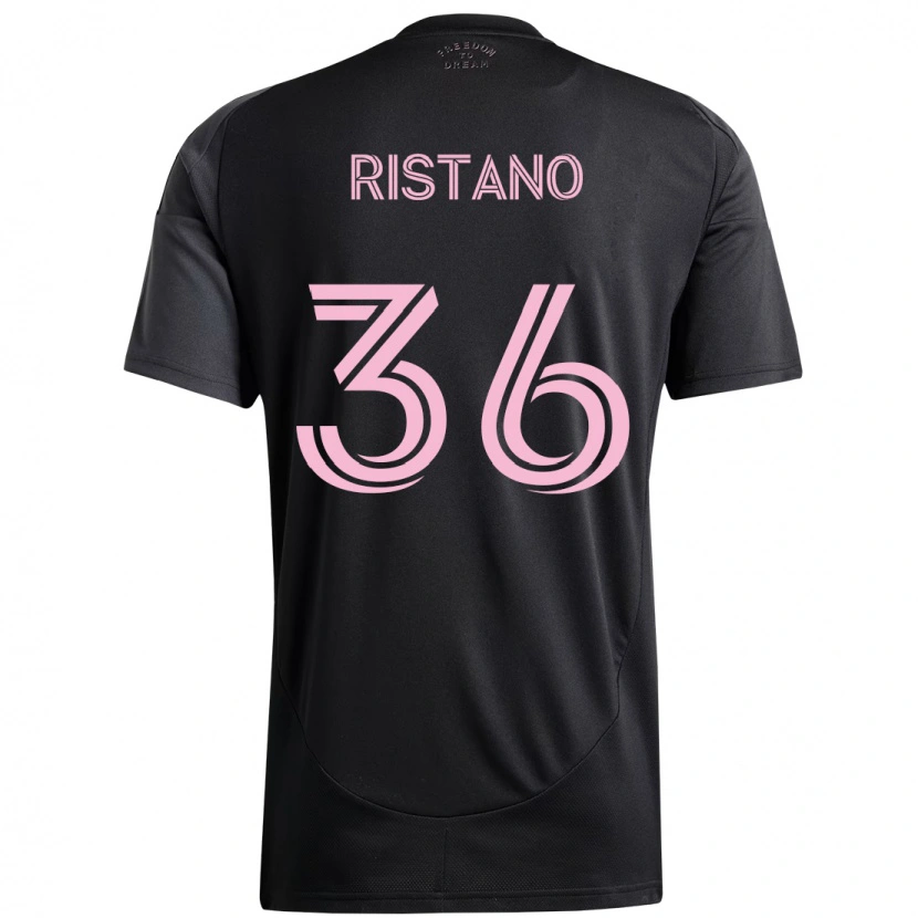 Danxen Criança Camisola Alejo Ristano #36 Preto Rosa Alternativa 2025/26 Camisa