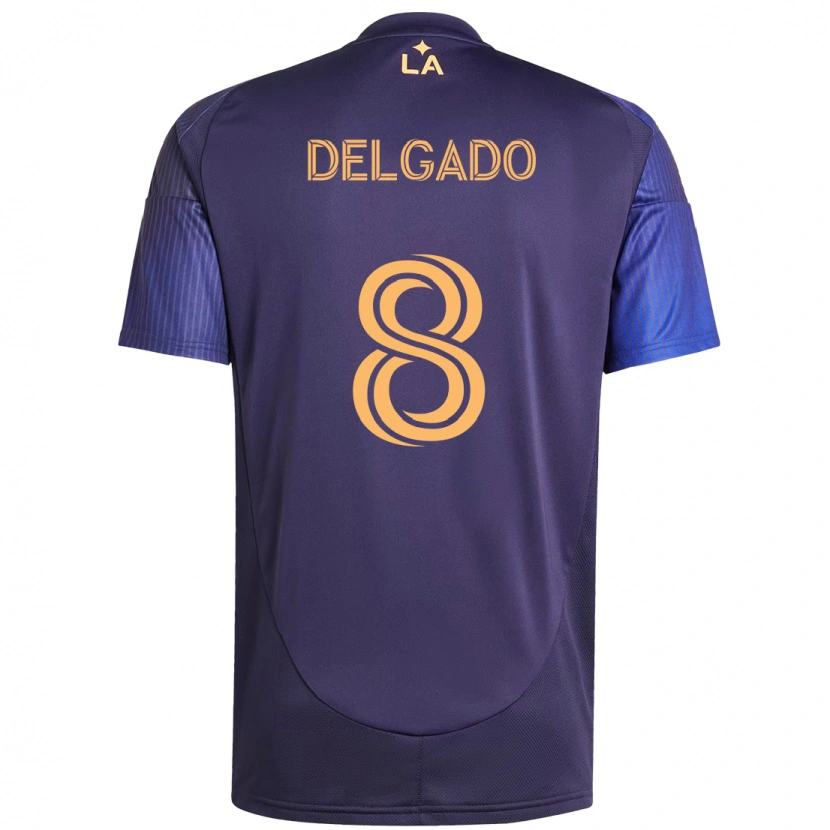 Danxen Criança Camisola Mark Delgado #8 Roxo Azul Alternativa 2025/26 Camisa
