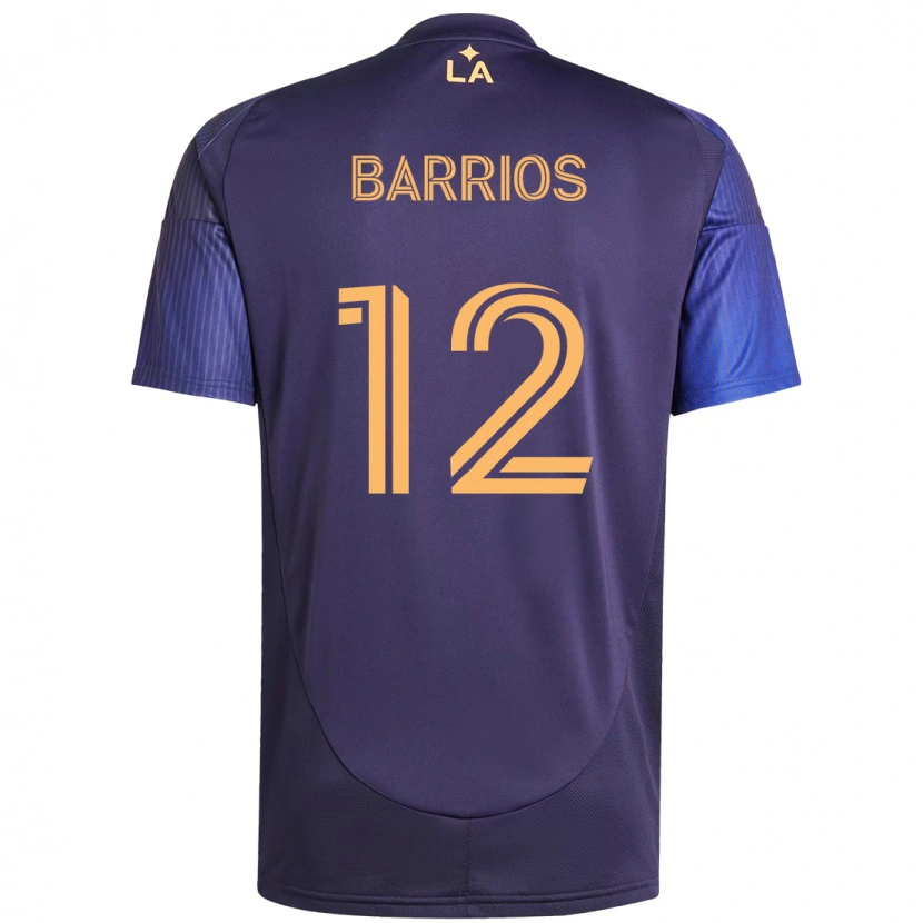 Danxen Criança Camisola Michael Barrios #12 Roxo Azul Alternativa 2025/26 Camisa