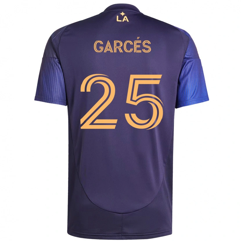 Danxen Criança Camisola Carlos Garcés #25 Roxo Azul Alternativa 2025/26 Camisa
