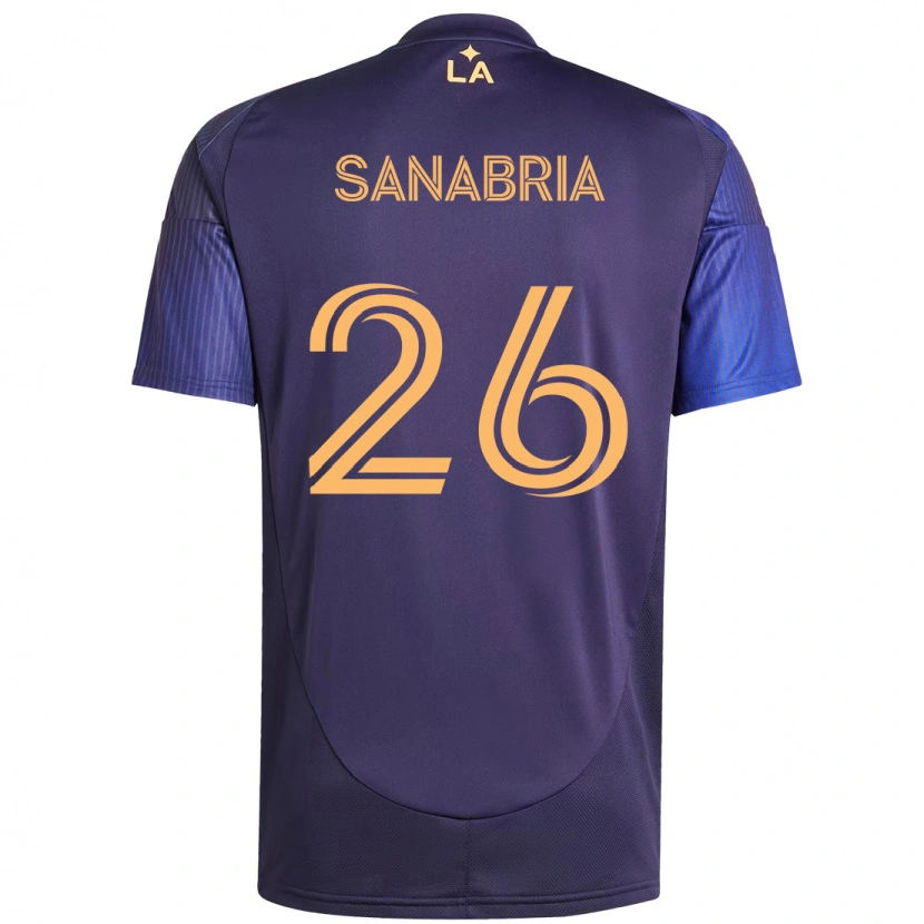 Danxen Criança Camisola Lucas Sanabria #26 Roxo Azul Alternativa 2025/26 Camisa
