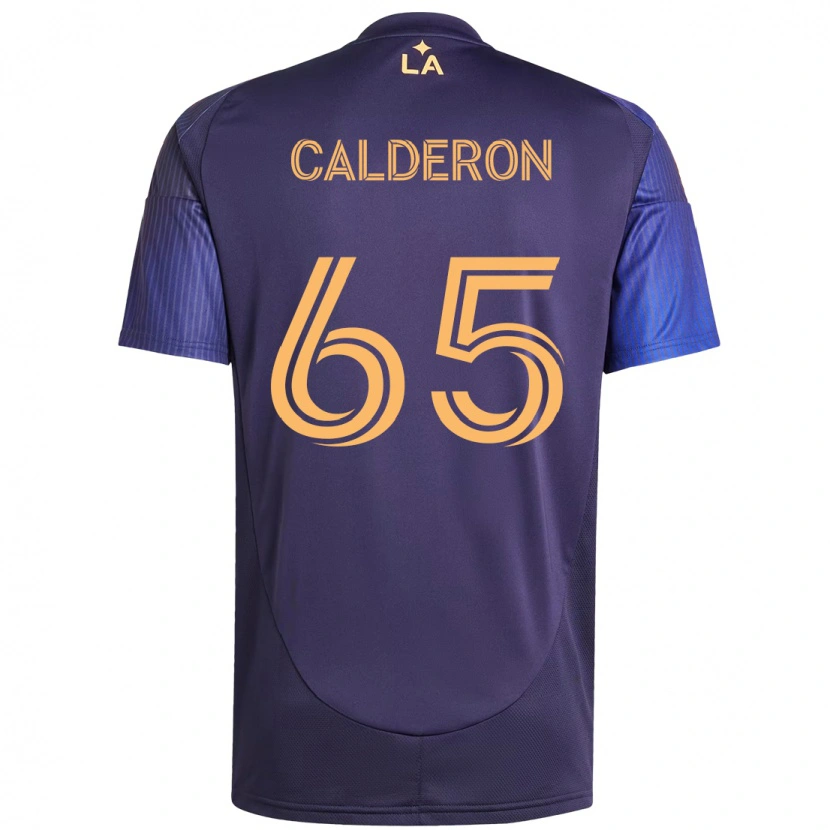Danxen Criança Camisola Juan Calderón #65 Roxo Azul Alternativa 2025/26 Camisa