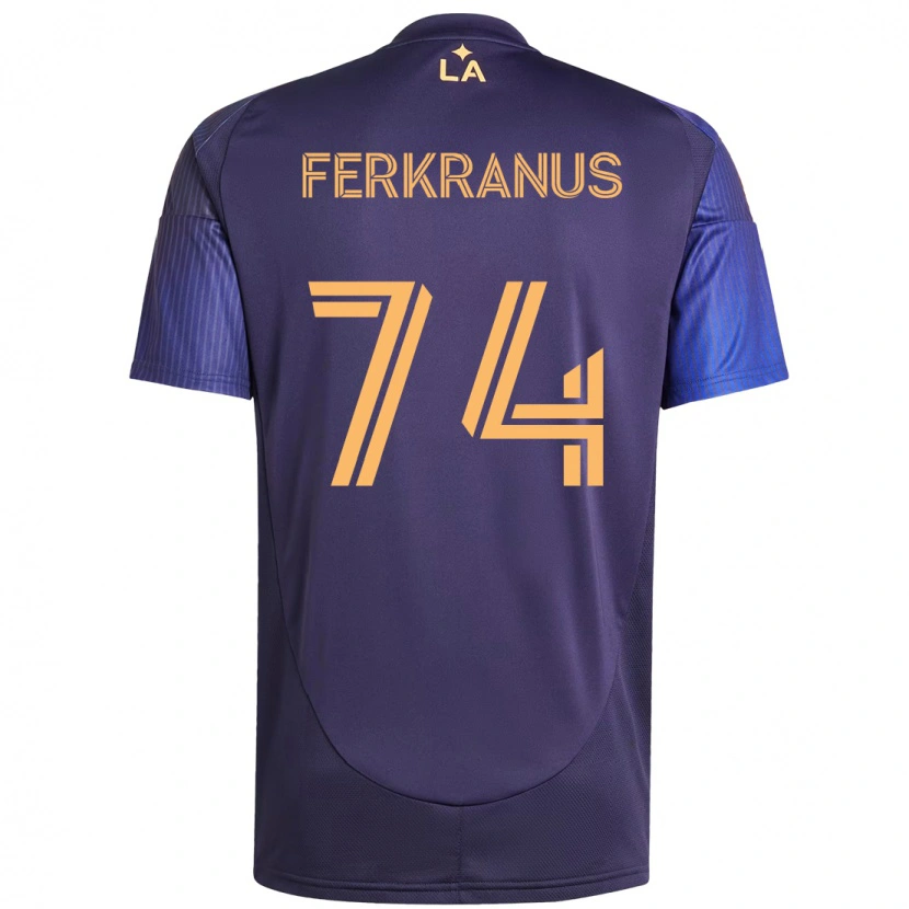 Danxen Criança Camisola Marcus Ferkranus #74 Roxo Azul Alternativa 2025/26 Camisa