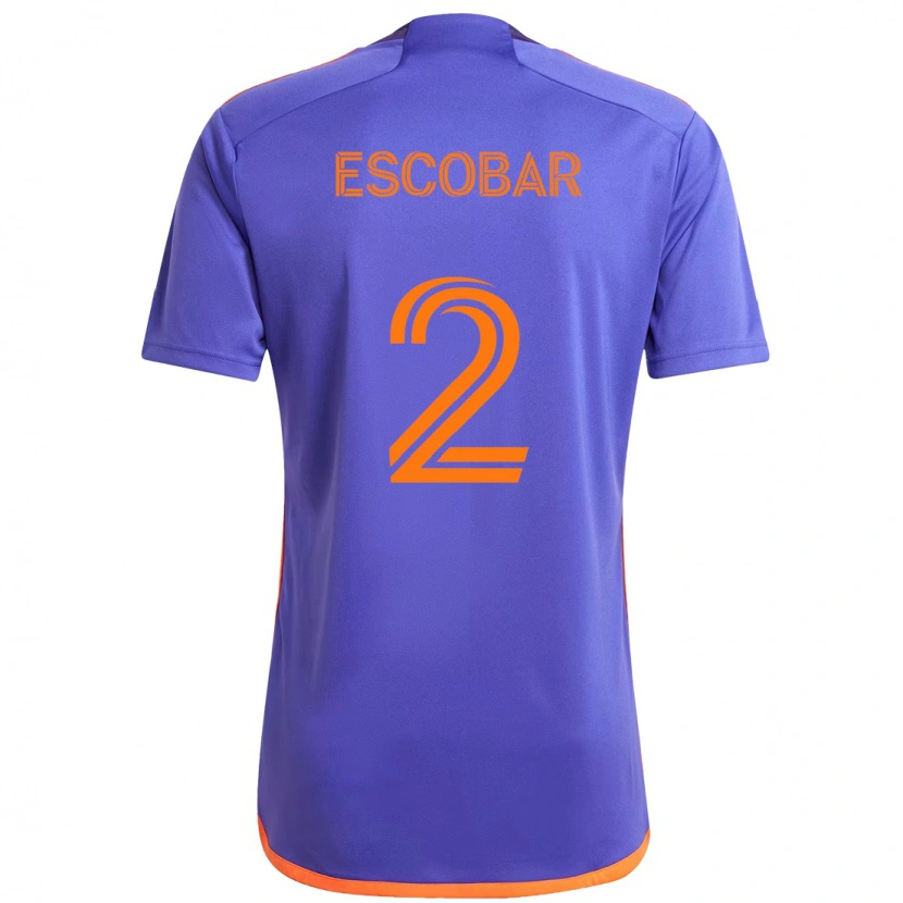 Danxen Criança Camisola Franco Escobar #2 Roxo Laranja Alternativa 2025/26 Camisa