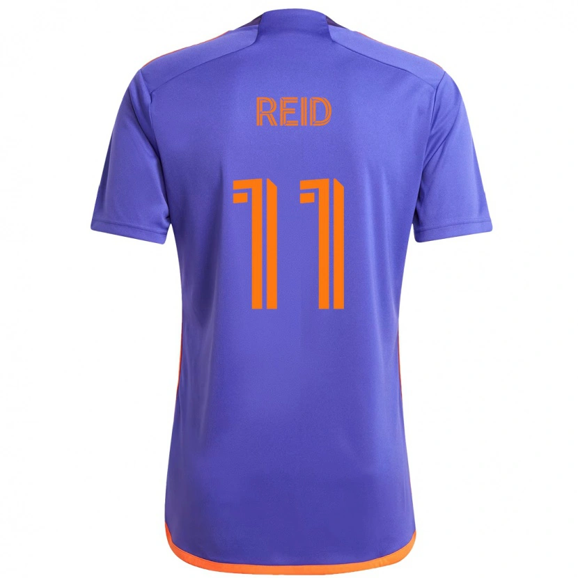 Danxen Criança Camisola Isaiah Reid #11 Roxo Laranja Alternativa 2025/26 Camisa