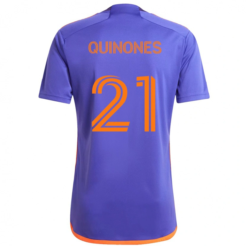 Danxen Criança Camisola Nelson Quiñónes #21 Roxo Laranja Alternativa 2025/26 Camisa
