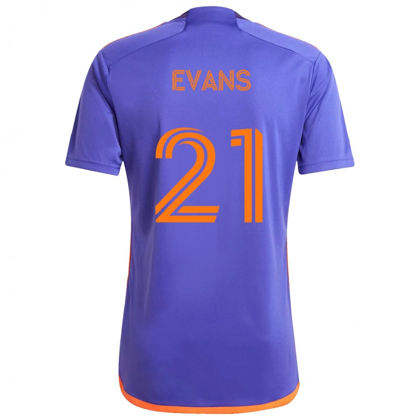 Danxen Criança Camisola Jacob Evans #21 Roxo Laranja Alternativa 2025/26 Camisa