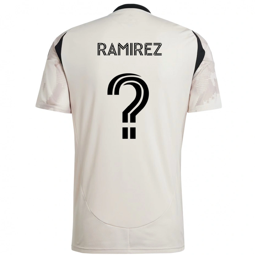 Danxen Criança Camisola Ángel Ramírez #0 Bege Preto Alternativa 2025/26 Camisa