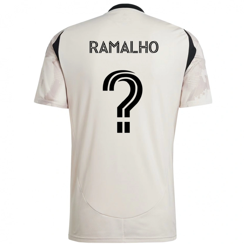 Danxen Criança Camisola Caio Ramalho #0 Bege Preto Alternativa 2025/26 Camisa