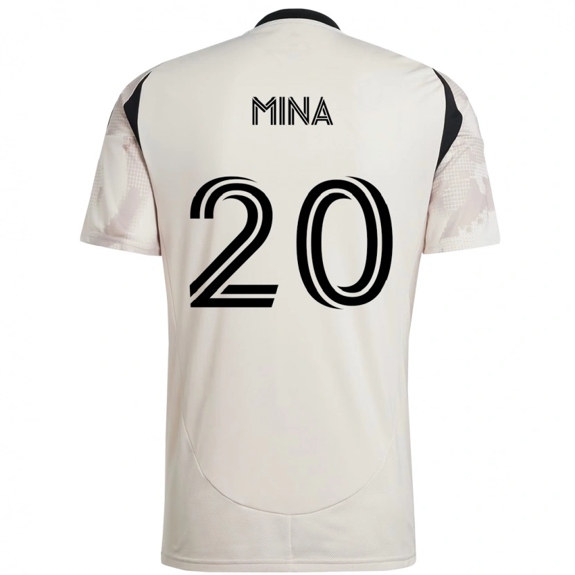 Danxen Criança Camisola Juan Mina #20 Bege Preto Alternativa 2025/26 Camisa