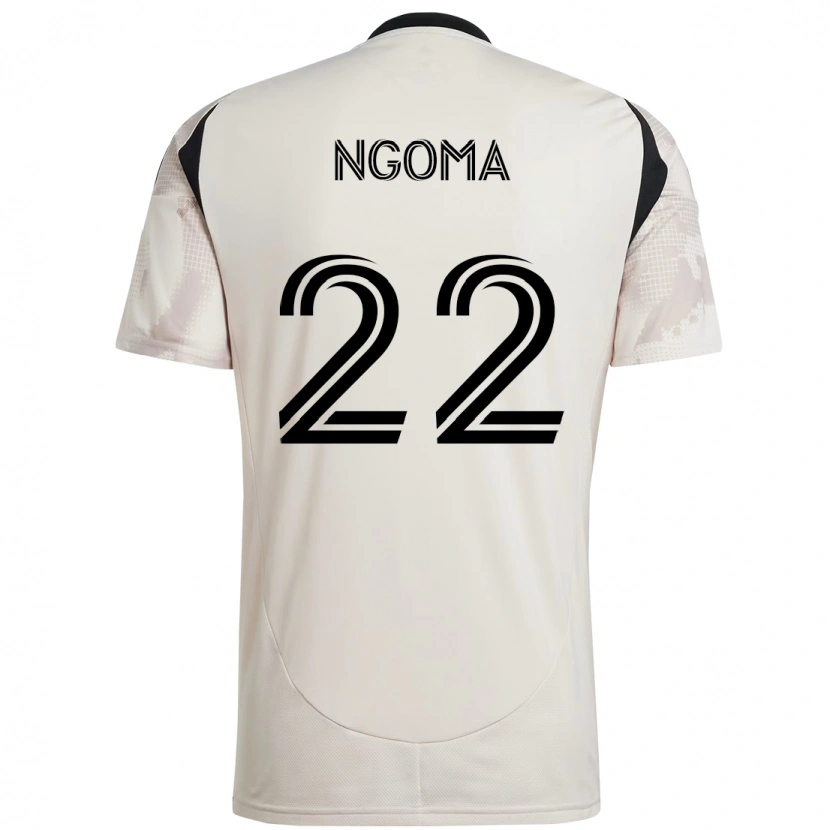 Danxen Criança Camisola Serge Ngoma Jr. #22 Bege Preto Alternativa 2025/26 Camisa