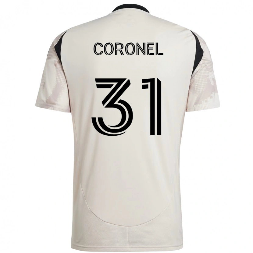 Danxen Criança Camisola Carlos Coronel #31 Bege Preto Alternativa 2025/26 Camisa