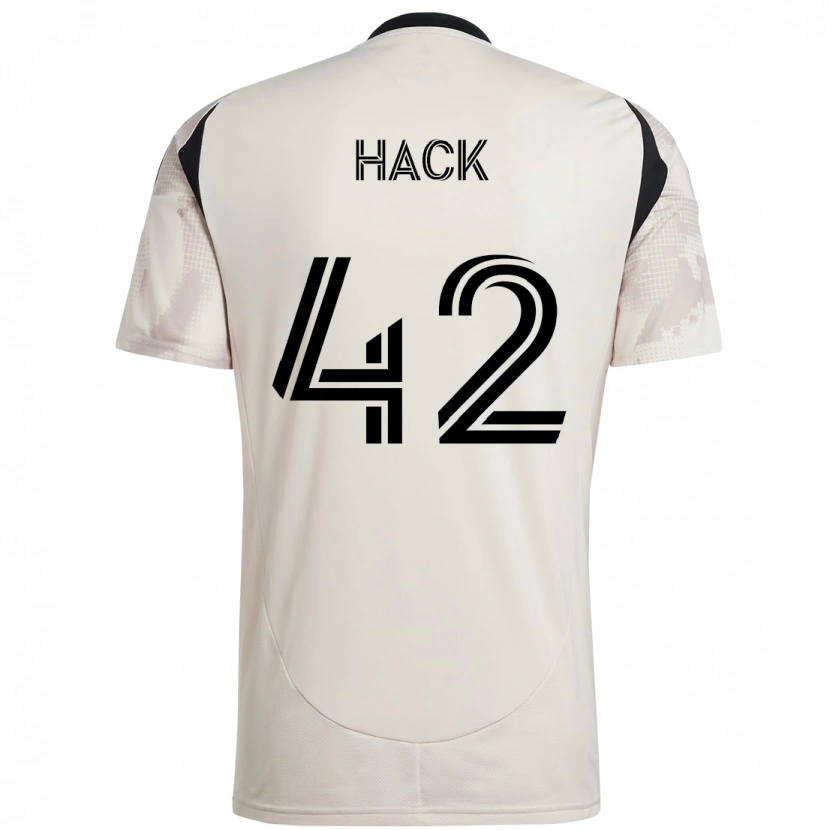 Danxen Criança Camisola Alexander Hack #42 Bege Preto Alternativa 2025/26 Camisa