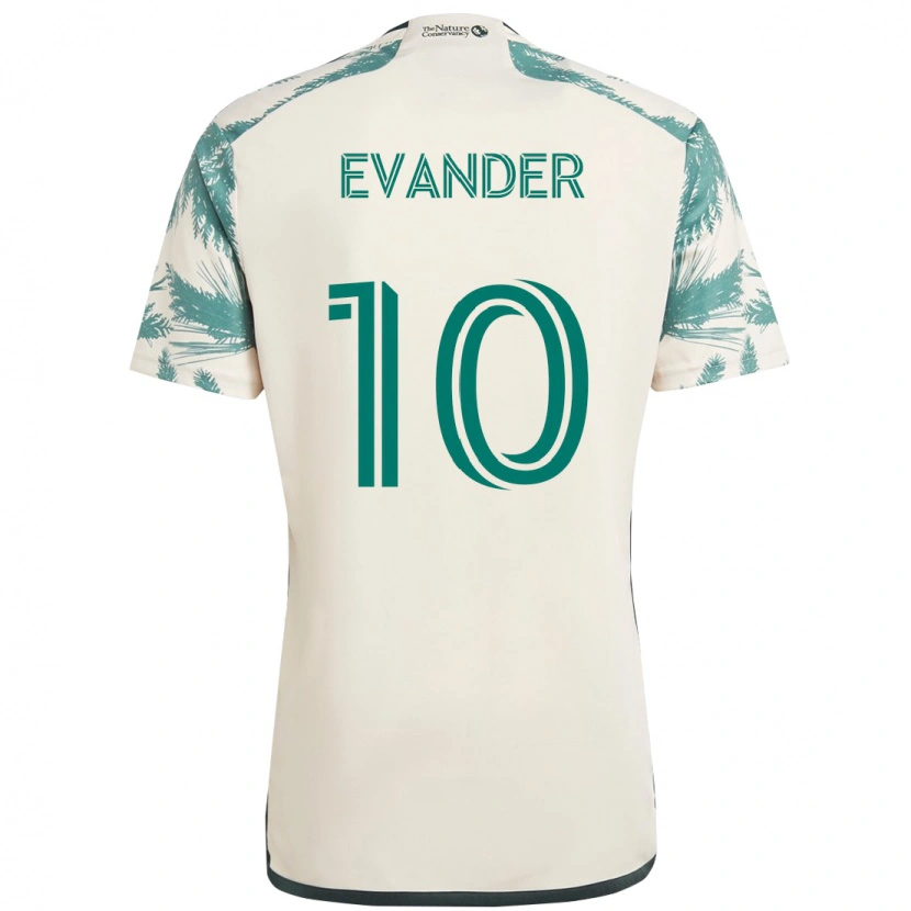 Danxen Criança Camisola Evander #10 Bege Verde Alternativa 2025/26 Camisa