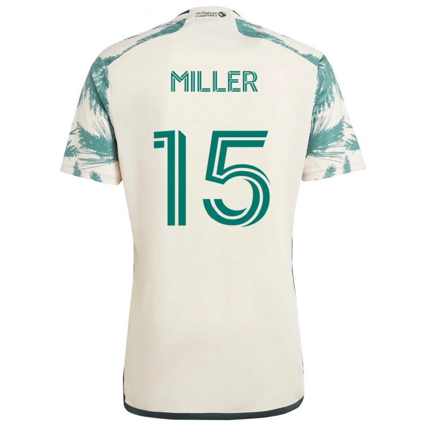 Danxen Criança Camisola Eric Miller #15 Bege Verde Alternativa 2025/26 Camisa