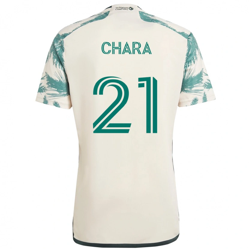 Danxen Criança Camisola Diego Chará #21 Bege Verde Alternativa 2025/26 Camisa