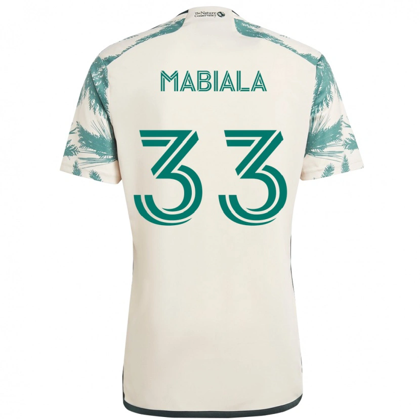 Danxen Criança Camisola Larrys Mabiala #33 Bege Verde Alternativa 2025/26 Camisa