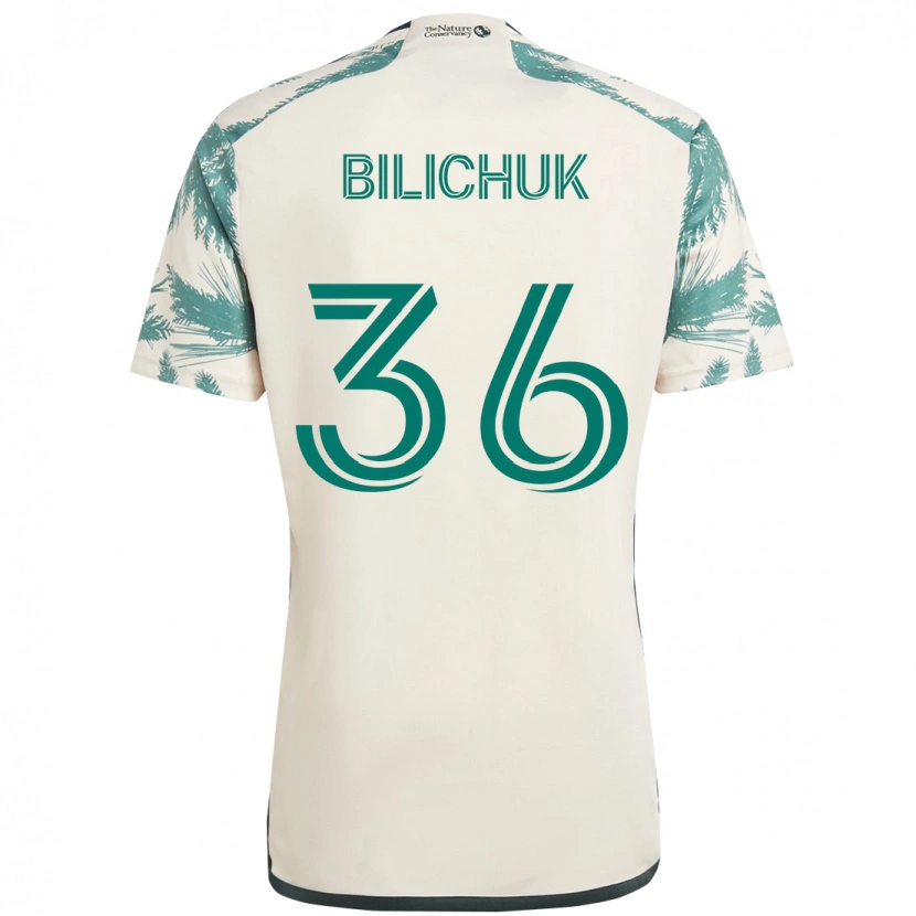 Danxen Criança Camisola Ryan Bilichuk #36 Bege Verde Alternativa 2025/26 Camisa