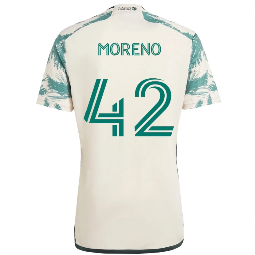 Danxen Criança Camisola Alexis Moreno #42 Bege Verde Alternativa 2025/26 Camisa