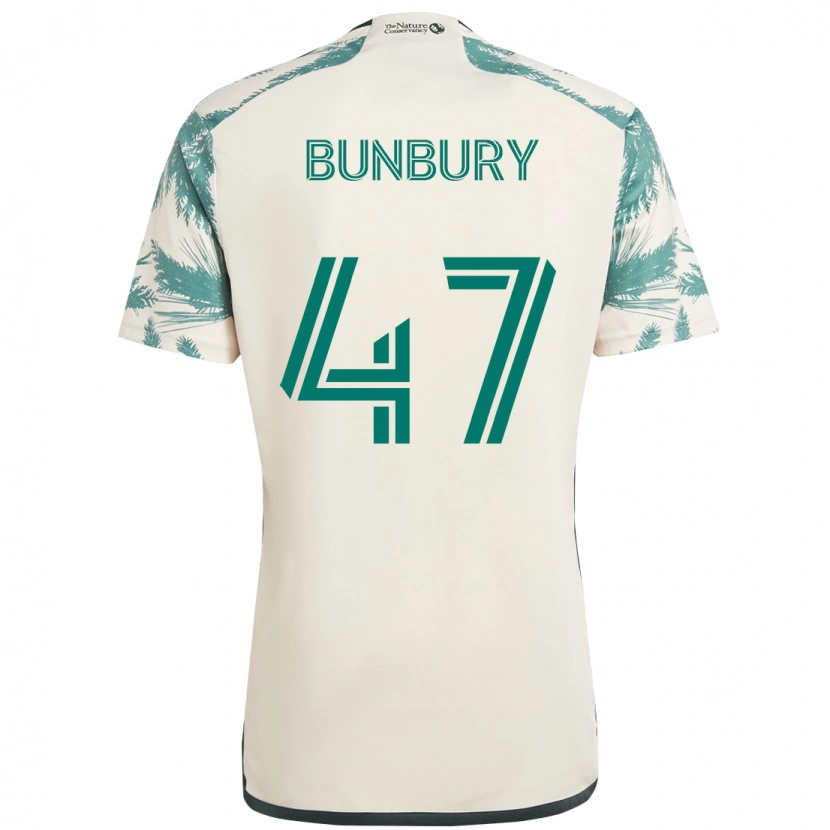Danxen Criança Camisola Mataeo Bunbury #47 Bege Verde Alternativa 2025/26 Camisa